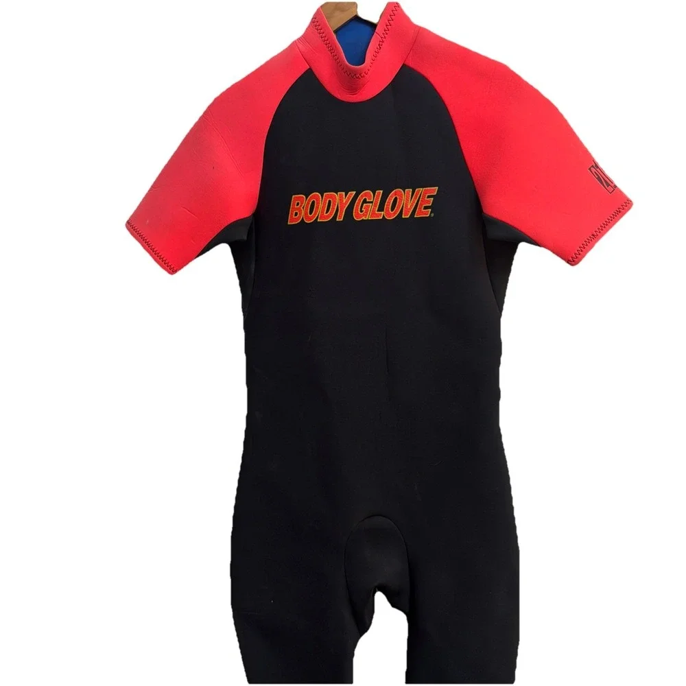 Body Glove Black/red Orange Wet Suit, Mens M/L  21 Mm Density Beach Sun Diving